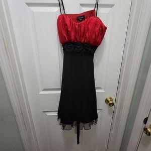 Rose red and black Dress